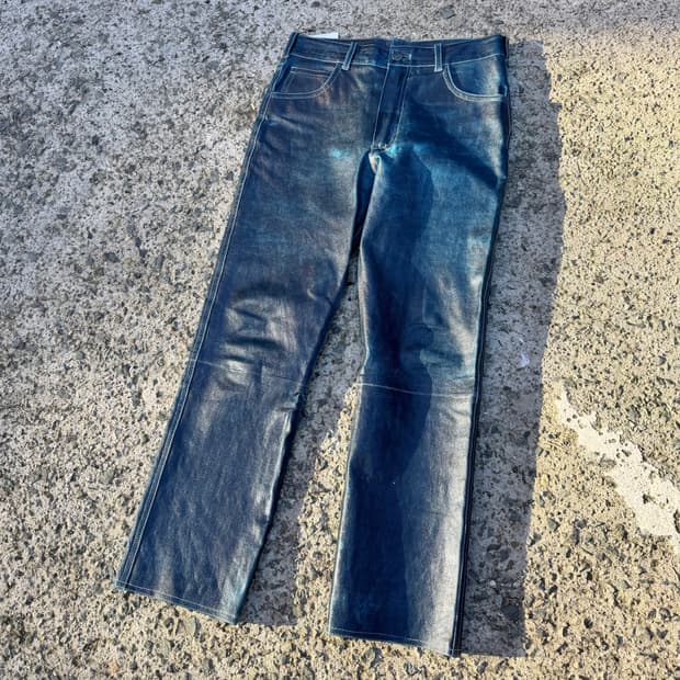 Jean-Claude Jitrois 인디고 레더 팬츠