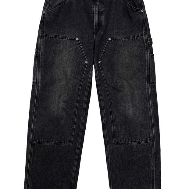 슈프림 더블 니 페인터 팬츠 워시드 블랙