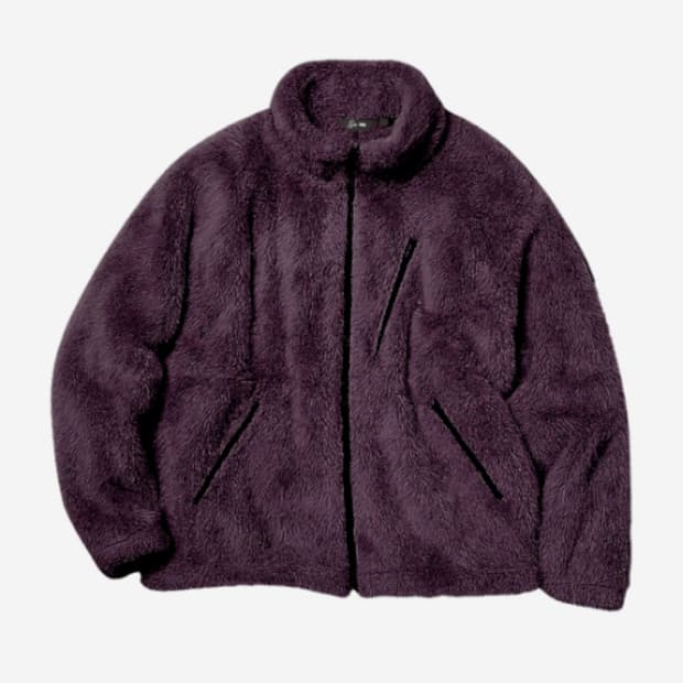 [새상품/당일배송] 유니클로 니들스 후리스풀집재킷 퍼플 M사이즈