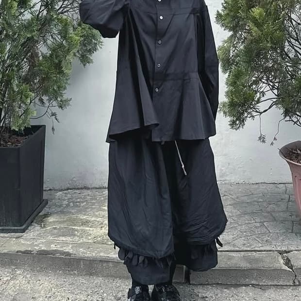 (네고가능)꼼데가르송 꼼데가르송 24SS 퍼프 코튼 셔츠 (블랙 S)