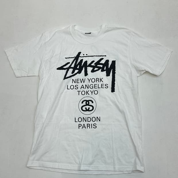 스투시 월드투어 티셔츠 화이트