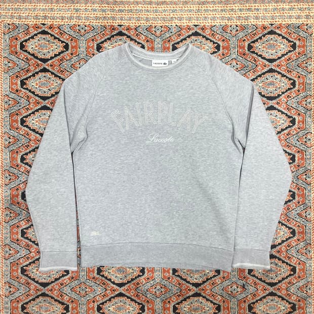 라코스테 페어플레이 프린팅 그레이 기모 맨투맨 여성M