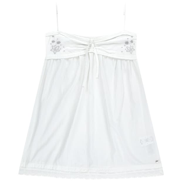 코이세이오 솔라 스티치 미니 드레스 화이트