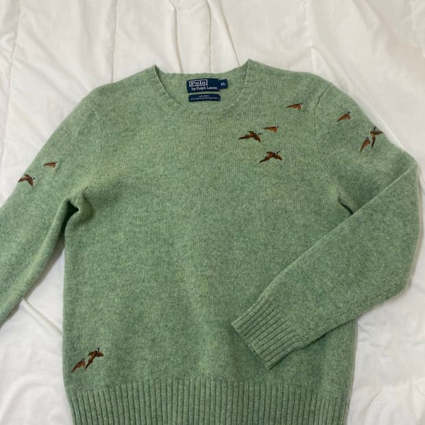 폴로 울100 청둥오리 니트 M