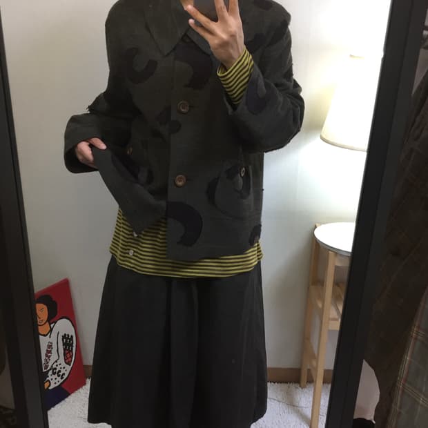 charcoal gray vintage pattern jacket