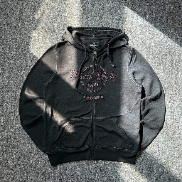 하드 락 카페 빈티지 워싱 후드집업