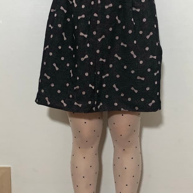 빈티지 블랙 리본 미니 스커트
