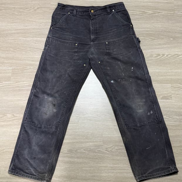 90s 칼하트 더블니 블랙 페인팅 36x32 USA made