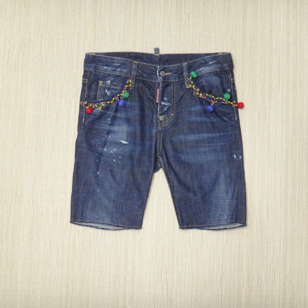 (38size) 디스퀘어드2 여성 데님 반바지 방울진