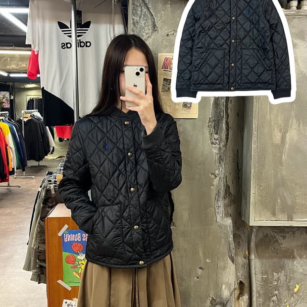 폴로 랄프로렌 퀄팅 자켓 블랙 L  #csz1356
