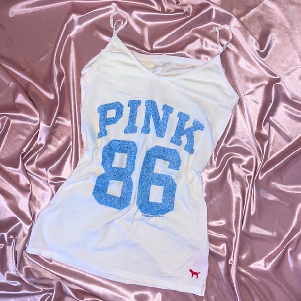 PINK 화이트 블루 탱크탑 나시 슬리브리스