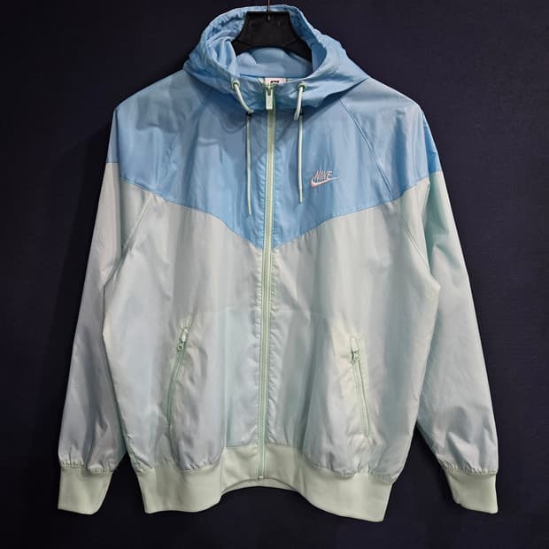 나이키 자수로고 투톤 남성 넉넉한 100 바람막이 후드집업 