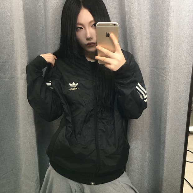 아디다스 오리지널스 트레포일 나일론 믹스 트랙탑 블랙 M