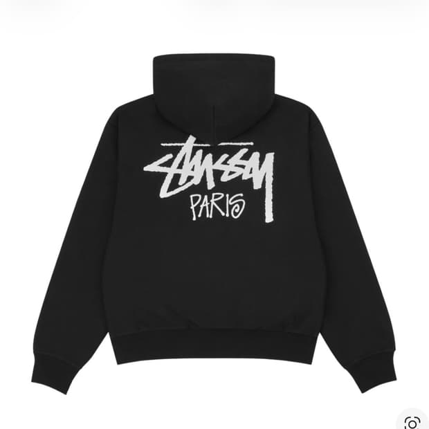 스투시 파리 후드집업 블랙 L