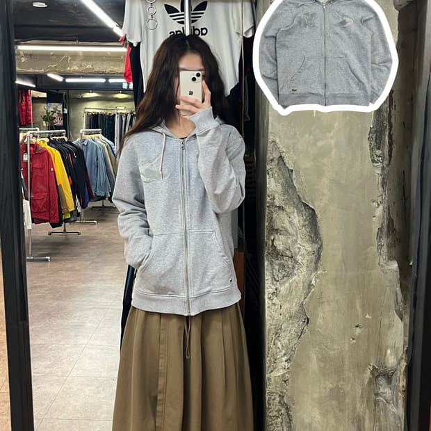 라코스테 자수 후드집업 그레이 5 #csz2337