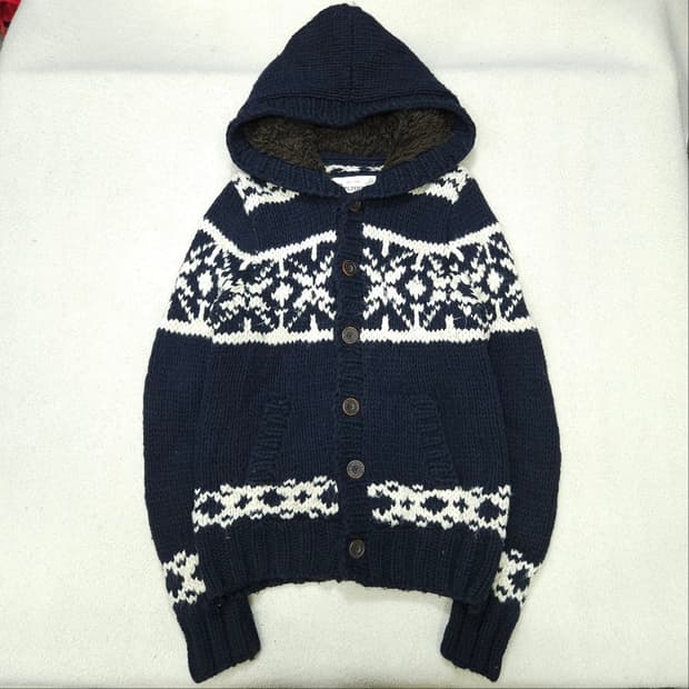 아베크롬비 코위찬 니트 후드 자켓 M