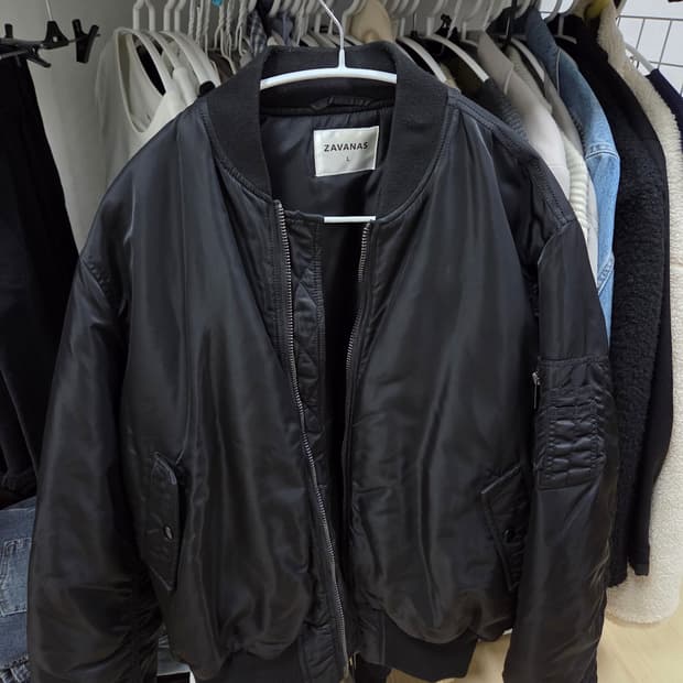 자바나스 ma-1,ma1 샤이닝자켓 블랙 L사이즈