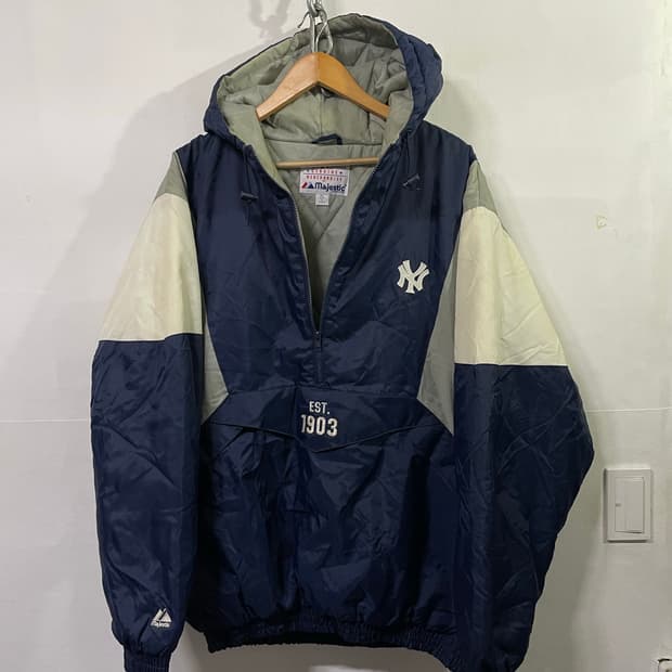 마제스틱 MLB 뉴욕양키즈 올드스쿨 아노락 야구점퍼 오리지날