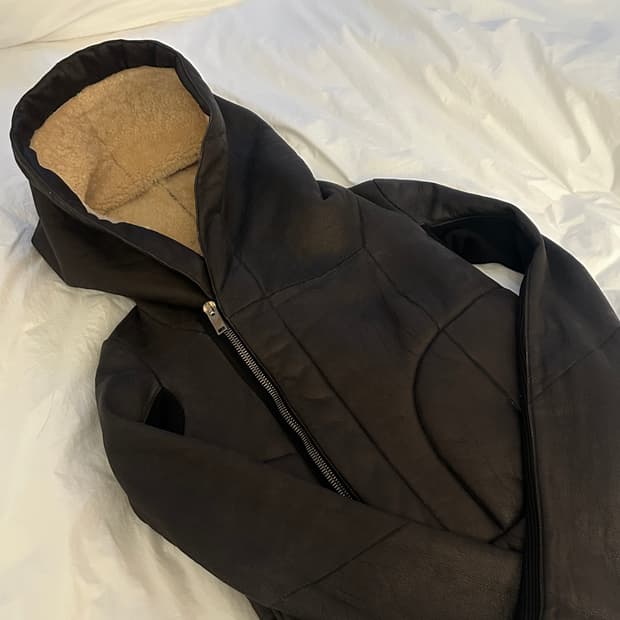 릭 오웬스 다크 브라운 쉽스킨 무스탕 자켓