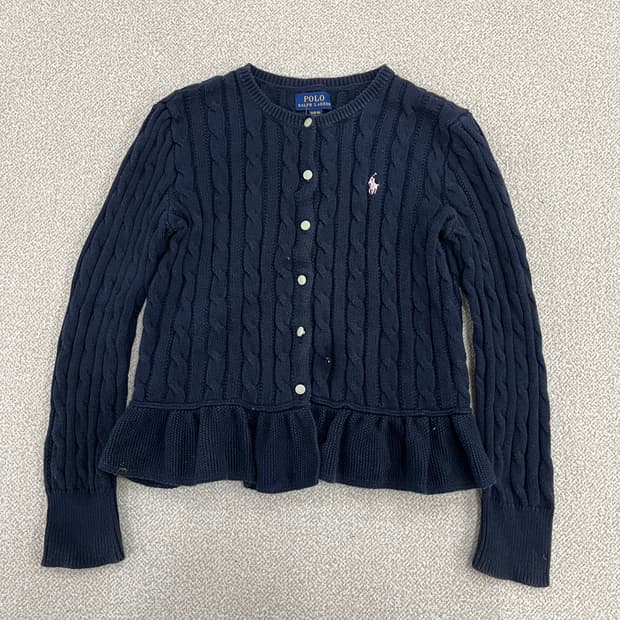 M 폴로 키즈 케이블 프릴 니트 가디건 0203M1
