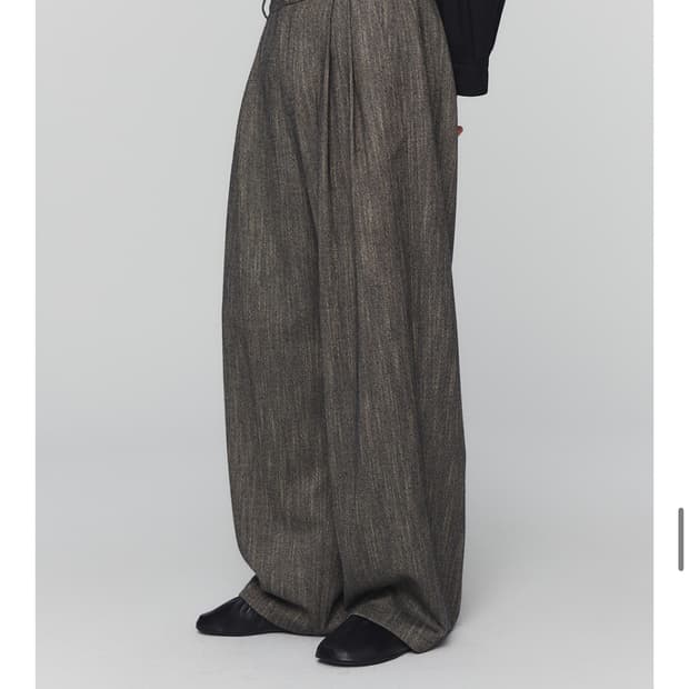 아모멘토 트위드 와이드 팬츠 L(WOOL TWEED WIDE PANTS)