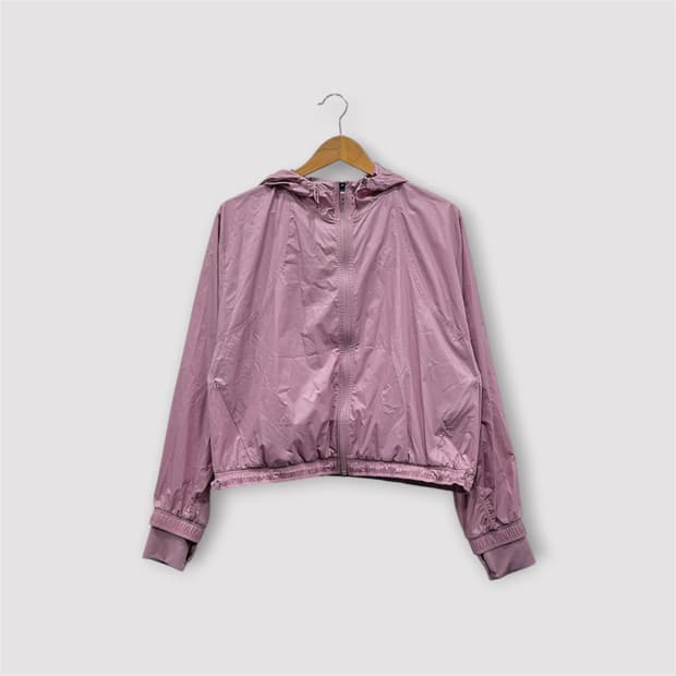 아디다스 핑크 후드 바람막이 아시안핏 여성 L