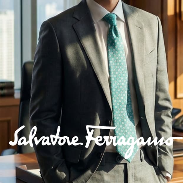 페라가모 스카이블루 마름모 패턴 넥타이 8.2cm A+등급 K2272
