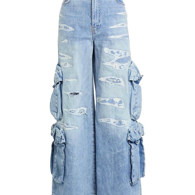 Amiri 24aw 디스트레스트 프레이드 카고 팬츠