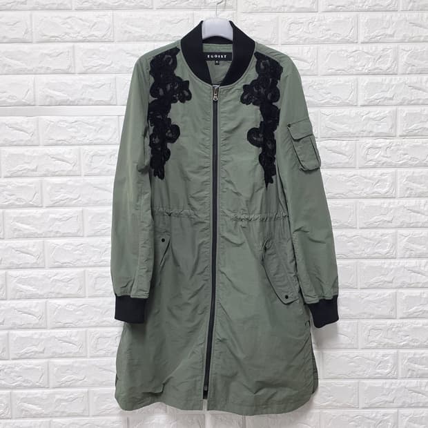 택포_ 에고이스트 레이스 롱 자켓 올리브 M