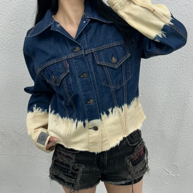 리바이스 japan 타이다이 카라 청자켓 L