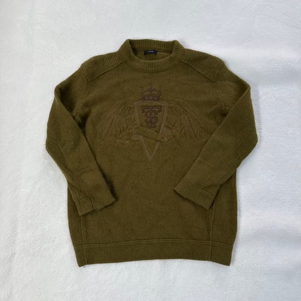 90 시스템 카키 앙고라 니트 0303T