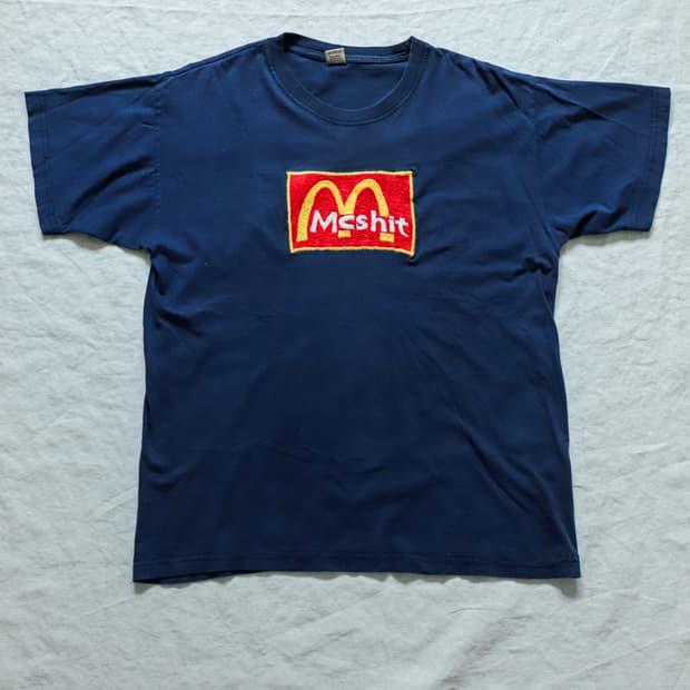 빈티지 90’s Mcshit 맥도날드 패러디 티셔츠 L