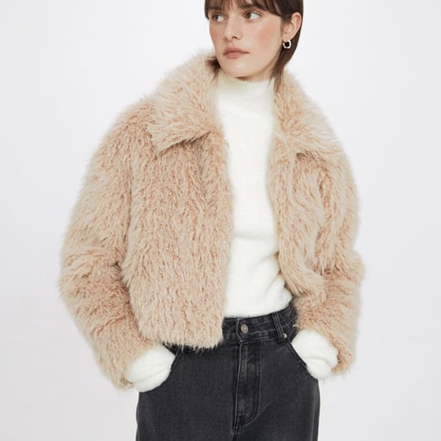 레이브 퍼자켓 베이지