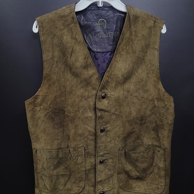 AIGNER 초빈티지 스웨이드 베스트