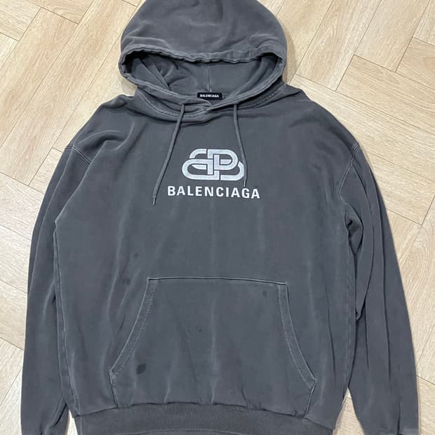 19FW 발렌시아가 BB 로고 후드티 그레이
