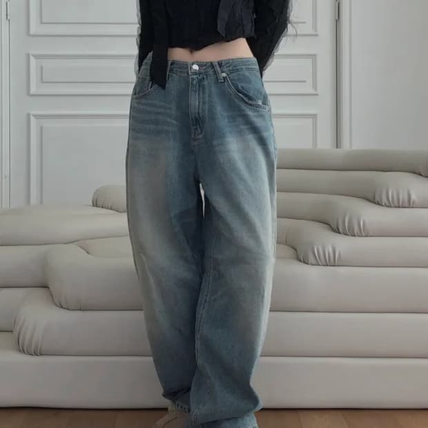 ootj 와이드 데님 팬츠 데님바지 청바지 loading