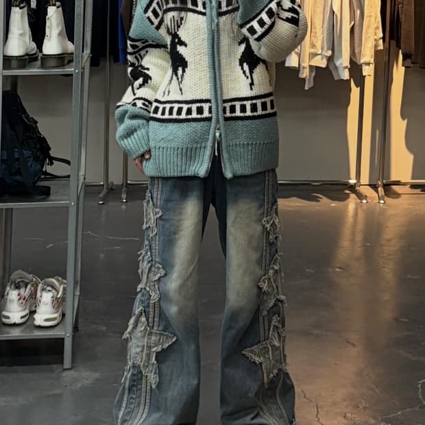 파르티멘토 스카이블루 코위찬 니트집업 A2769