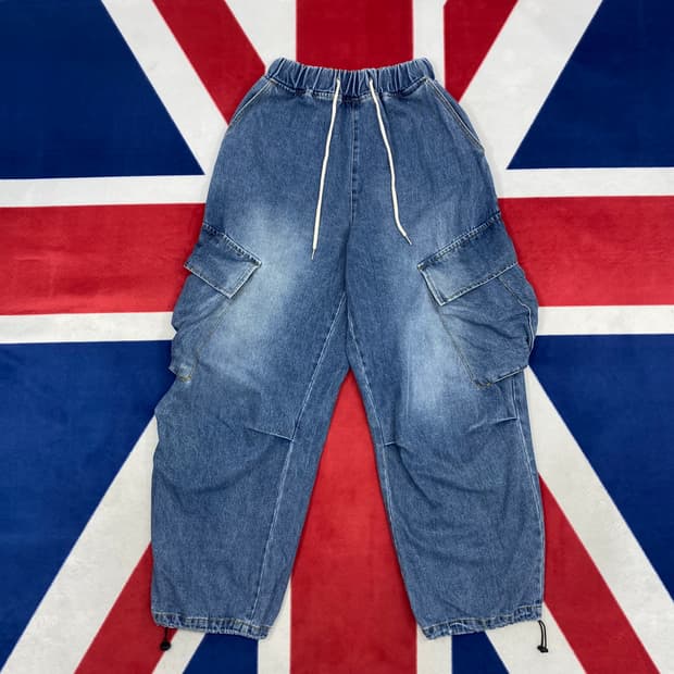 빈티지 와이드 데님 카고팬츠 FREE