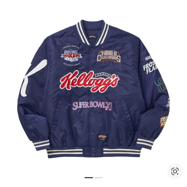 (L) 위캔더스 x 켈로그 H.O.F 자켓 블루 바시티 