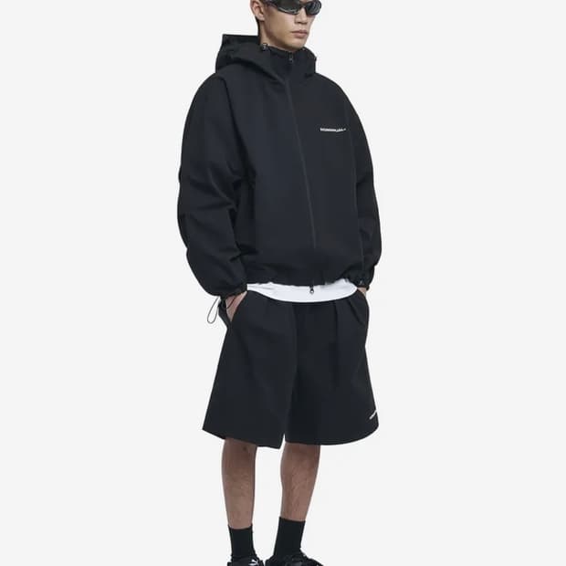 노메뉴얼 PENON SHORTS 방수 스트랩 밴딩 쇼츠 블랙 