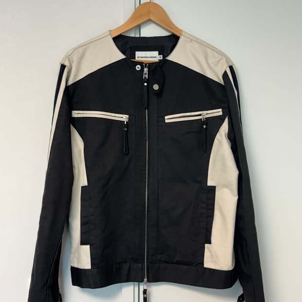 더바이닐하우스 레이싱 바이커 자켓 블랙 차콜