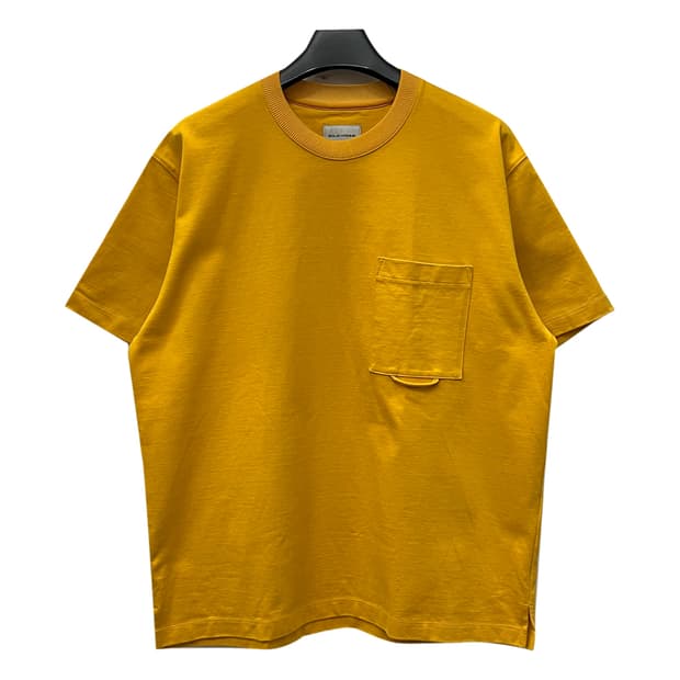 솔리드옴므 머스타드 옐로우 오버핏 포켓 반팔티 100