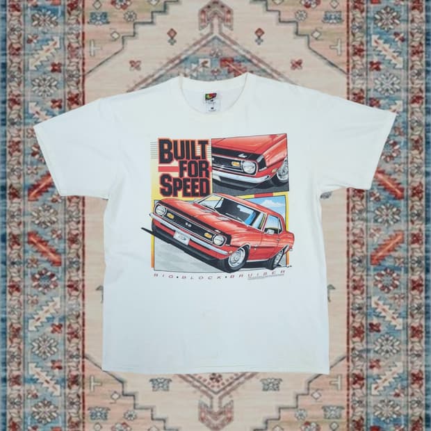 90s 빈티지 오토모티브 머슬카 그래픽 반팔 티셔츠 L