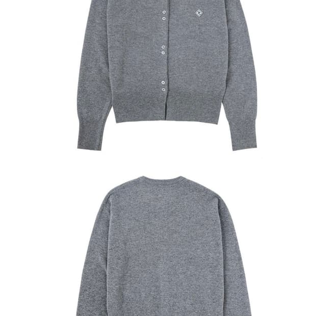 노콘텐츠 캐시미어 울 버튼 가디건 그레이