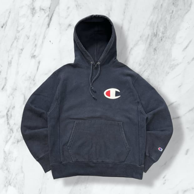 챔피온 빅로고 오버 후드티