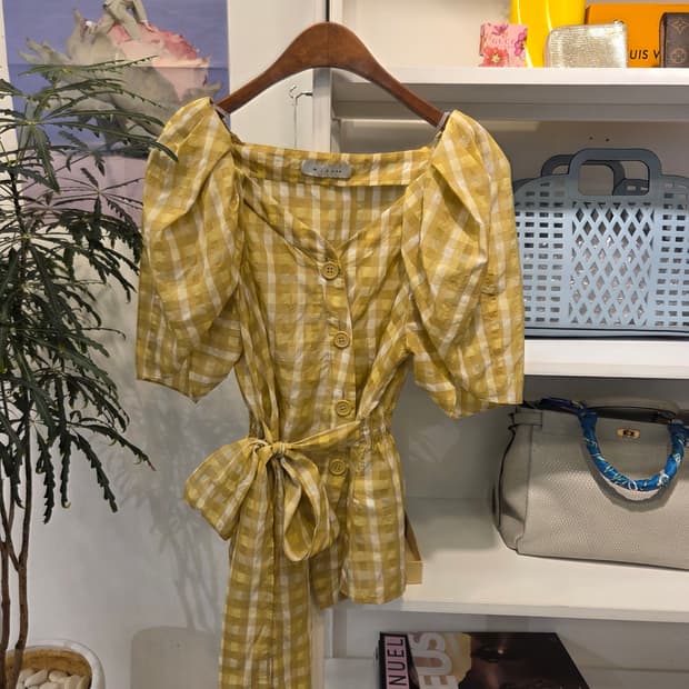 미샤 체크 블라우스