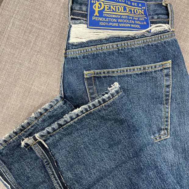 마르지엘라x펜들턴 디스트레스 요크데님