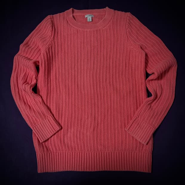 L.L.Bean Cotton Cable Knit - Coral Pink