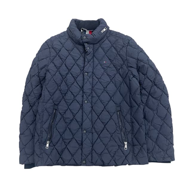타미힐피거 퀄팅 패딩 자켓 남성 네이비