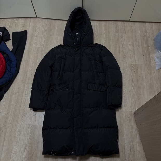 플랙 남성 헤비 덕다운 후드 롱패딩 L/100 